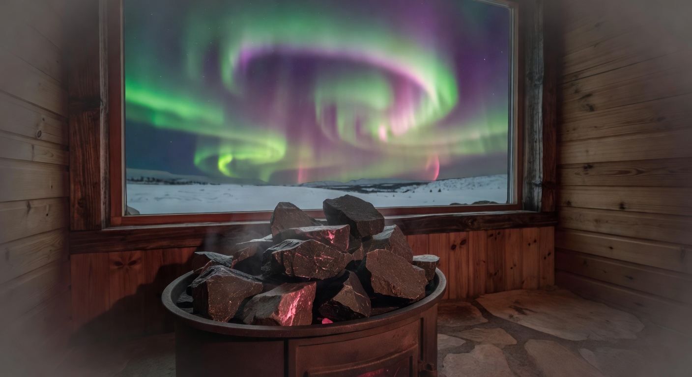 Traditional wood-burning sauna stones